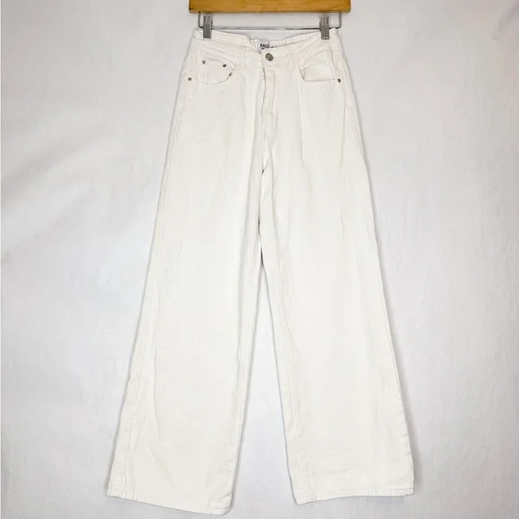 Princess Polly Denim Hailie Jeans Cream Wide Leg Non-Stretch in Size US 4 - Picture 9 of 16